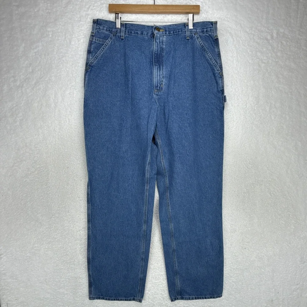 Carhartt‎ B13 STW Original Dungaree Fit Mens Blue Denim Work Jeans 40x34 NWT